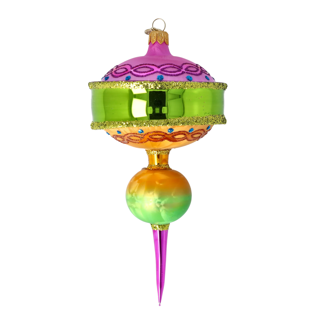 Gilded Cadence | Hand-Painted Glass Ornament | Blubom 2025-121