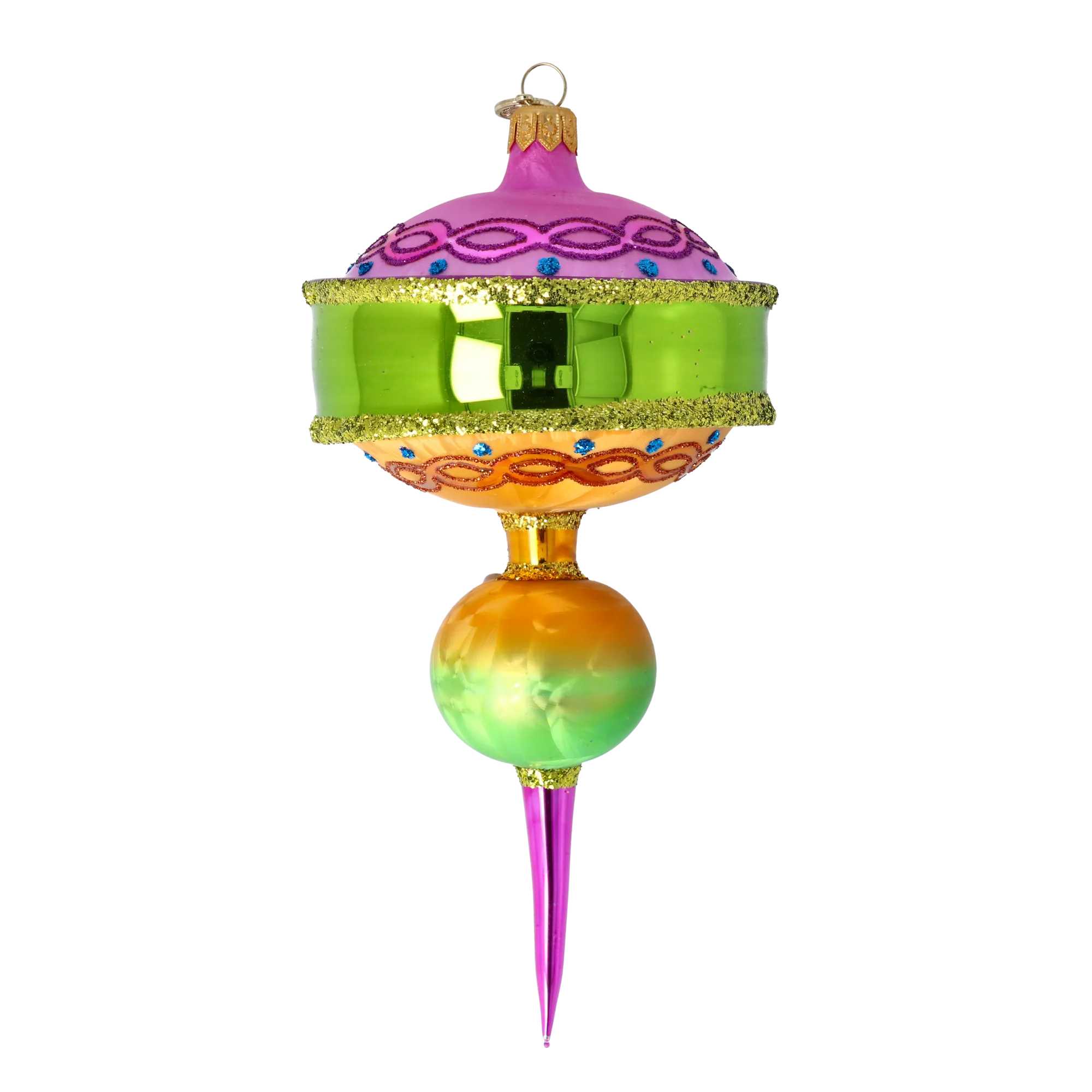 Gilded Cadence | Hand-Painted Glass Ornament | Blubom 2025-121