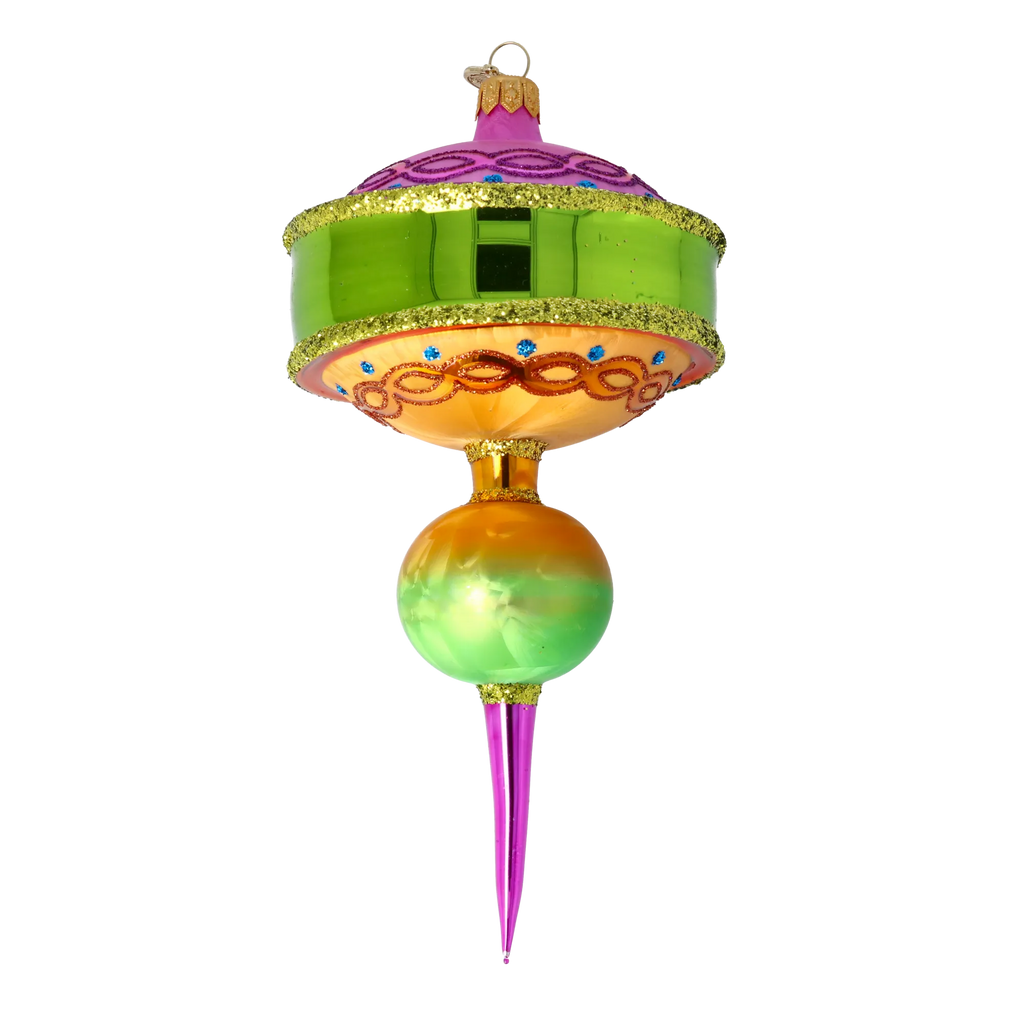Gilded Cadence | Hand-Painted Glass Ornament | Blubom 2025-121