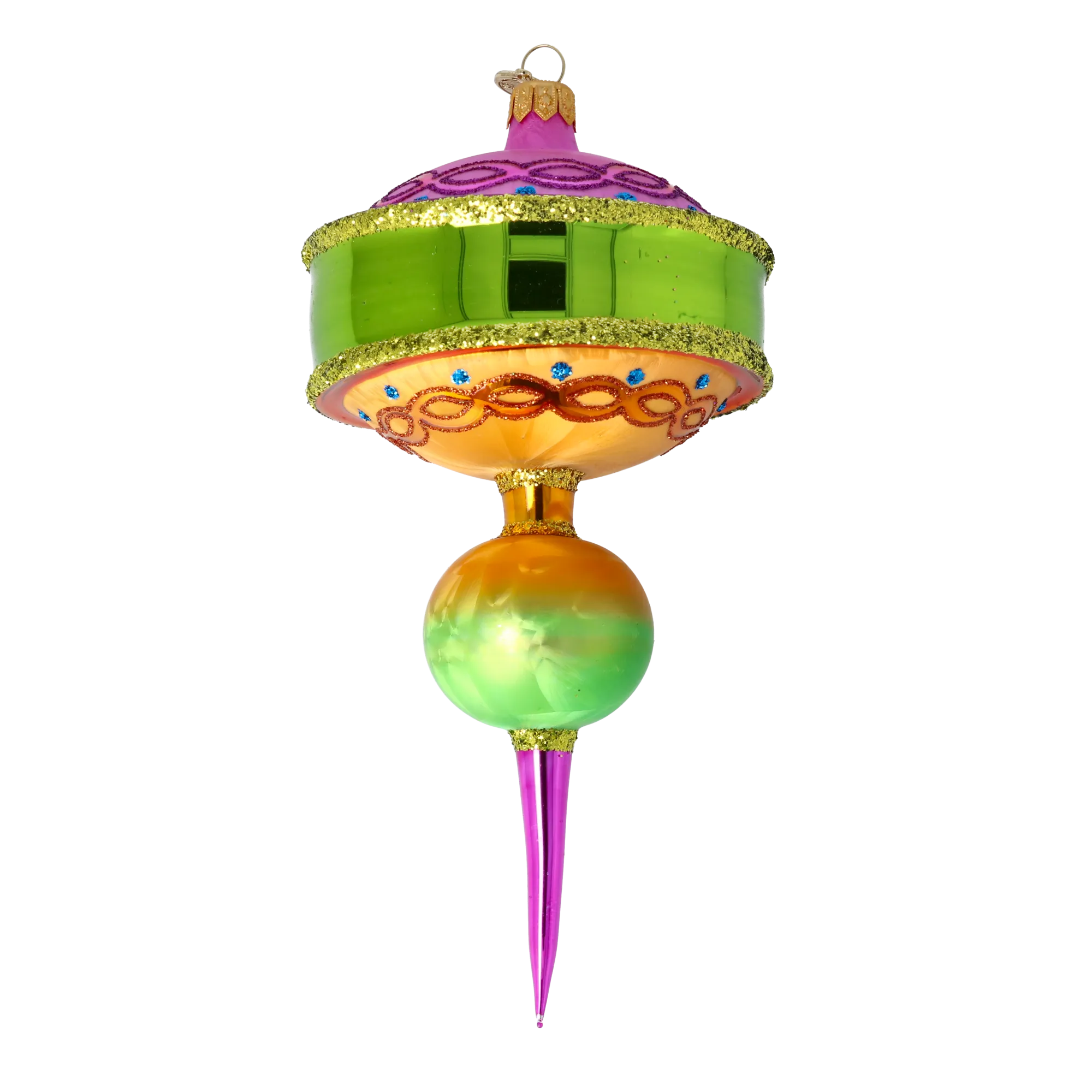 Gilded Cadence | Hand-Painted Glass Ornament | Blubom 2025-121