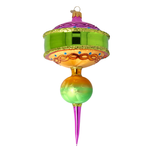 Gilded Cadence | Hand-Painted Glass Ornament | Blubom 2025-121