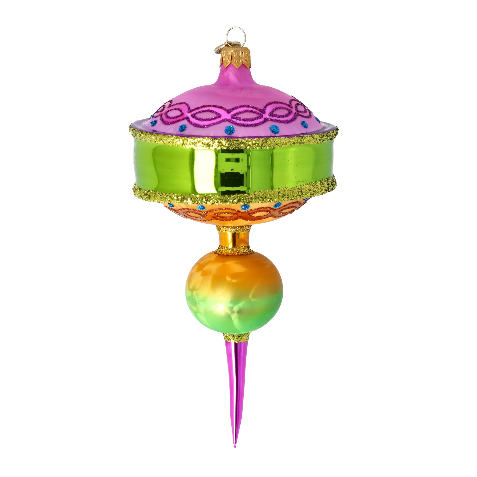 Gilded Cadence | Hand-Painted Glass Ornament | Blubom 2025-121