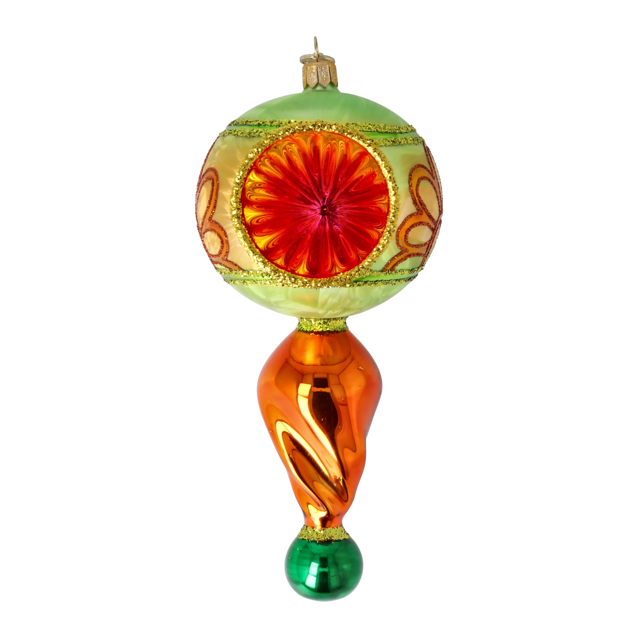 Retro Glass Reflector Ornament Golden Glow Handmade Glass Christmas ornament 2025-122