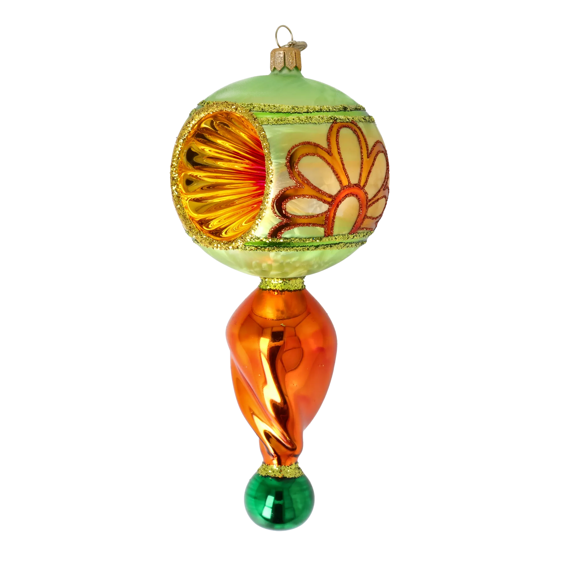 Retro Glass Reflector Ornament Golden Glow Handmade Glass Christmas ornament 2025-122