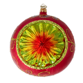 Crimson Solar Resonance | Hand-Painted Glass Ornament | Blubom 2025-123