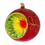 Crimson Solar Resonance | Hand-Painted Glass Ornament | Blubom 2025-123