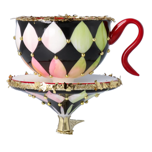 Harlequin Masquerade Infusion | Hand-Painted Glass Ornament | Blubom 2025-124
