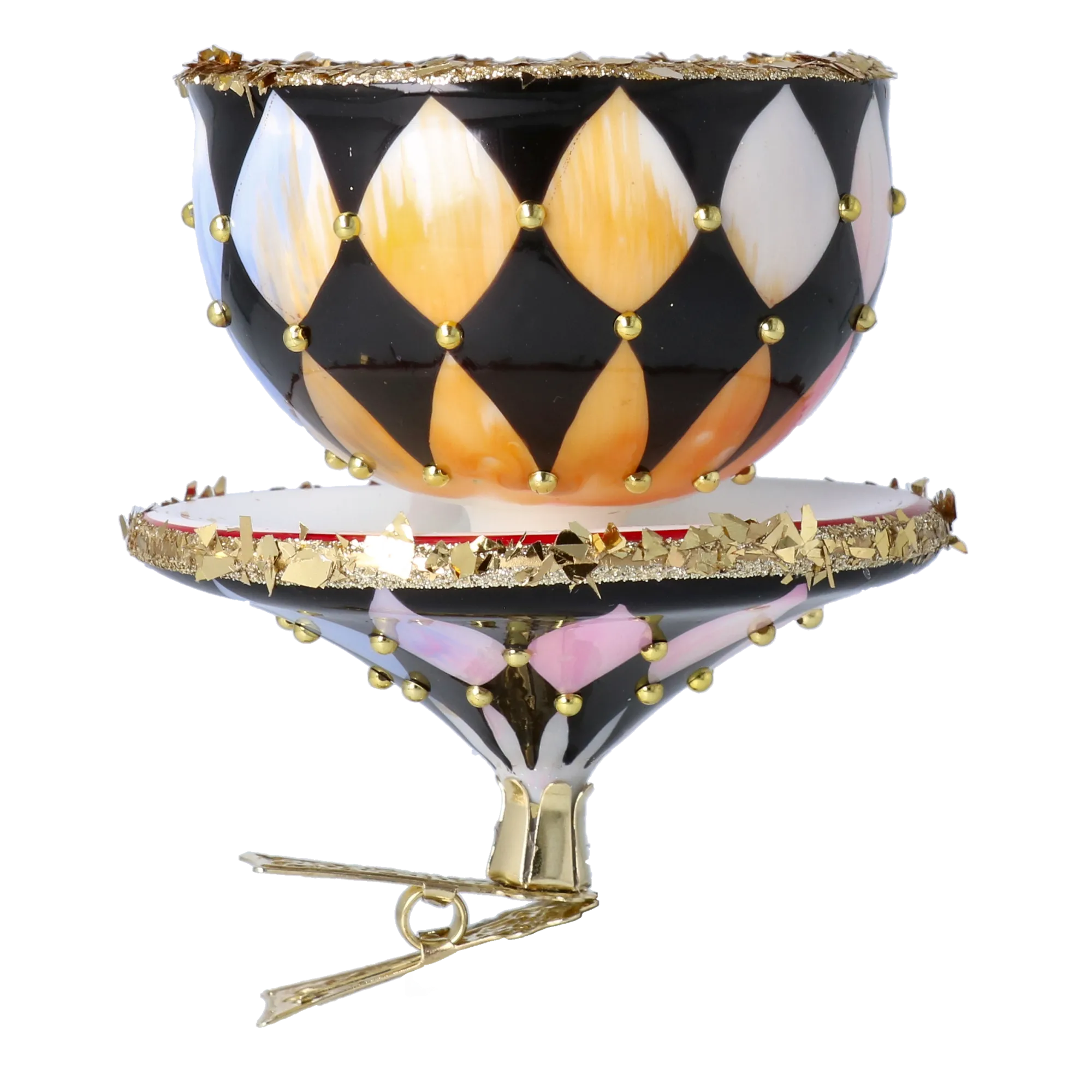 Royal Tea Delight Tea cup Ornament Handmade Glass Christmas ornament 2025-124