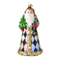 Harlequin Gilded Saint | Hand-Painted Glass Ornament | Blubom 2025-163