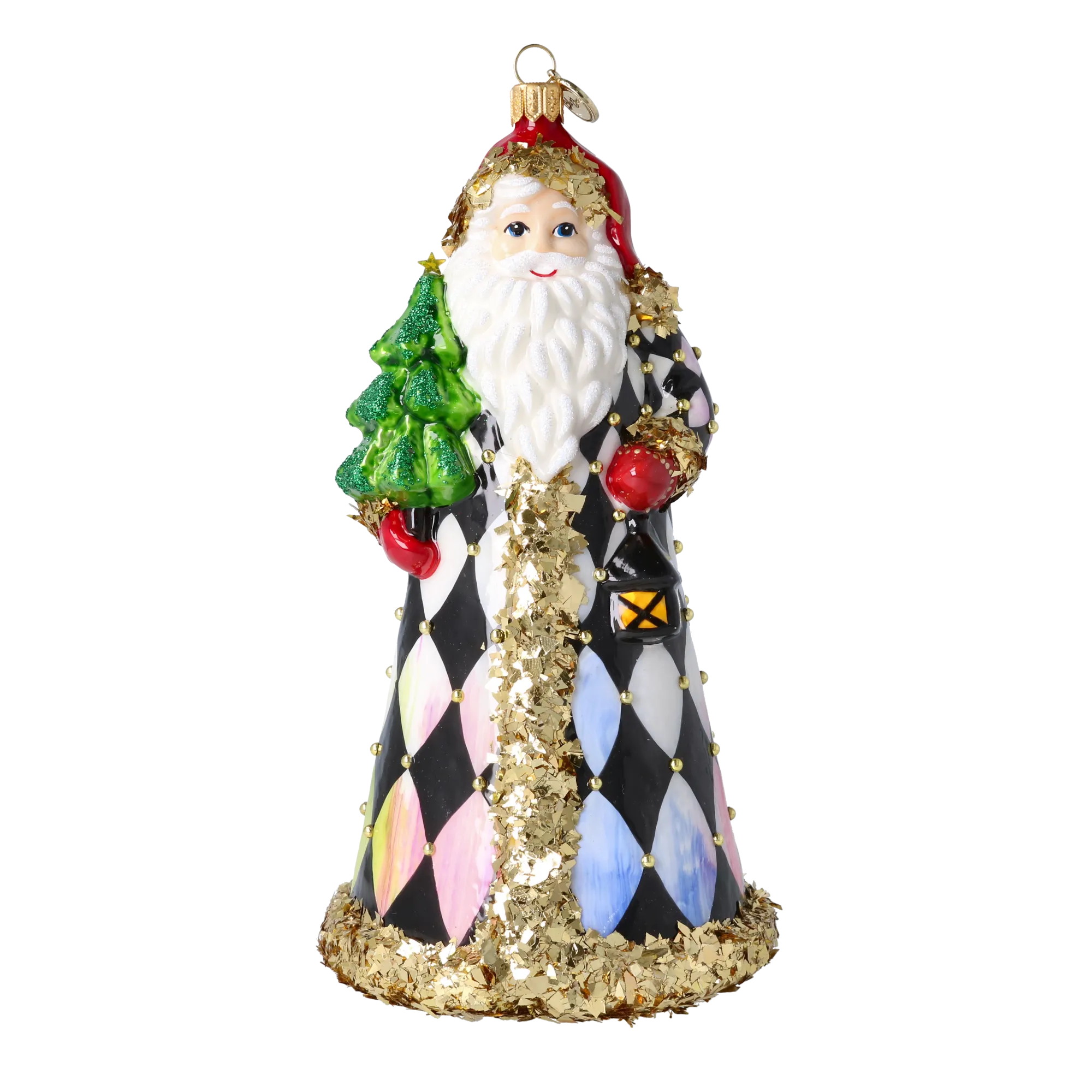 Gilded Harlequin Father Christmas Premium christmas glass ornament 2025-163