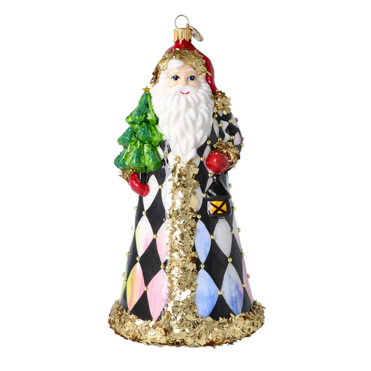Gilded Harlequin Father Christmas Premium christmas glass ornament 2025-163
