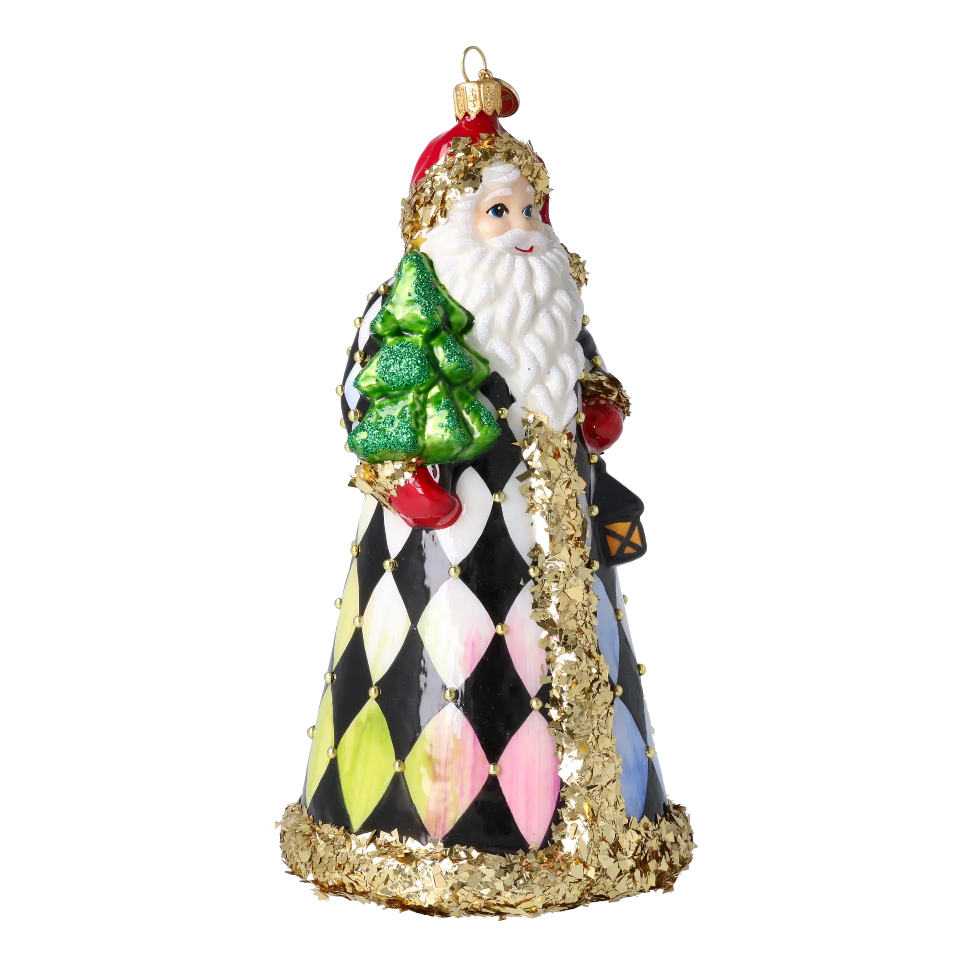 Gilded Harlequin Father Christmas Premium christmas glass ornament 2025-163
