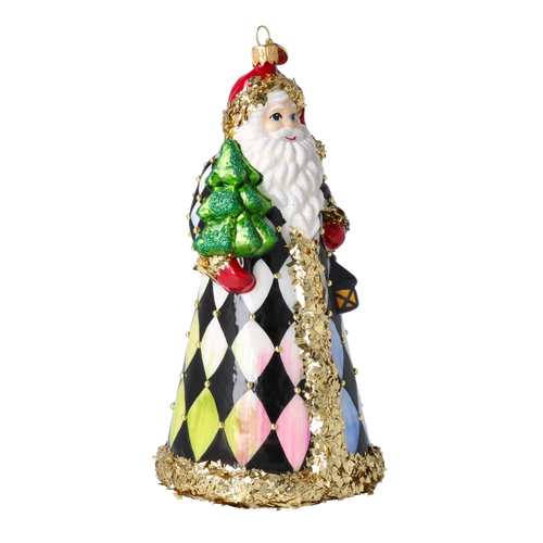 Harlequin Gilded Saint | Hand-Painted Glass Ornament | Blubom 2025-163