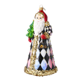 Załaduj obraz do przeglądarki galerii, Gilded Harlequin Father Christmas Premium christmas glass ornament 2025-163
