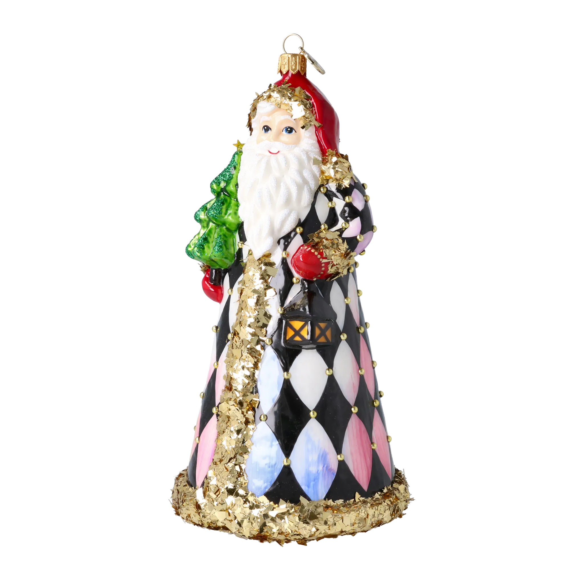 Gilded Harlequin Father Christmas Premium christmas glass ornament 2025-163