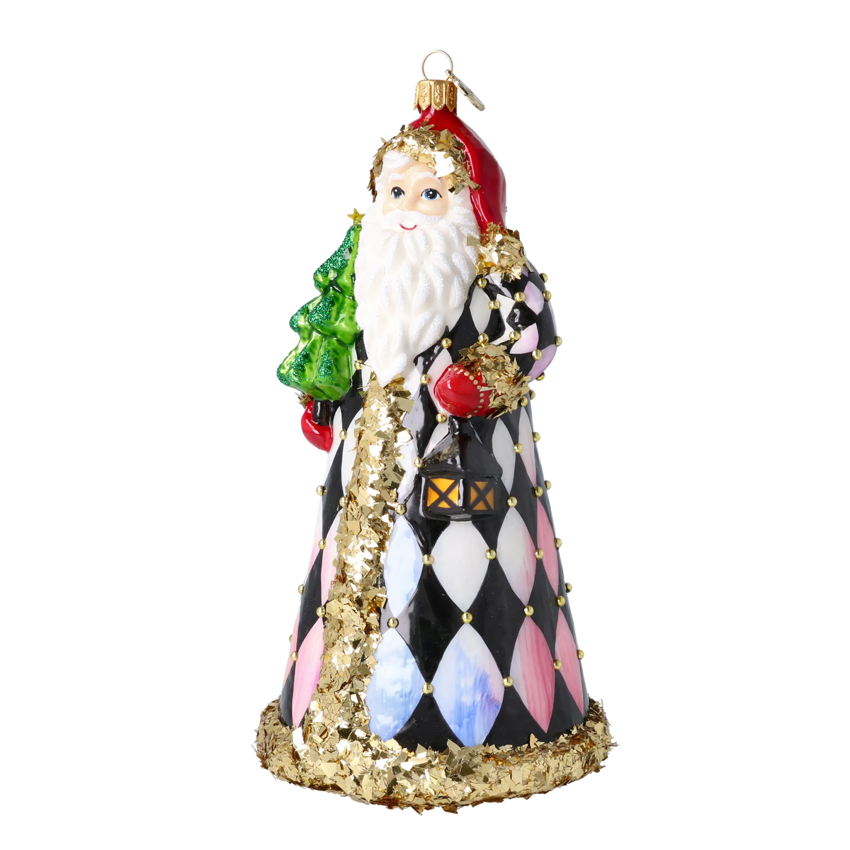 Harlequin Gilded Saint | Hand-Painted Glass Ornament | Blubom 2025-163