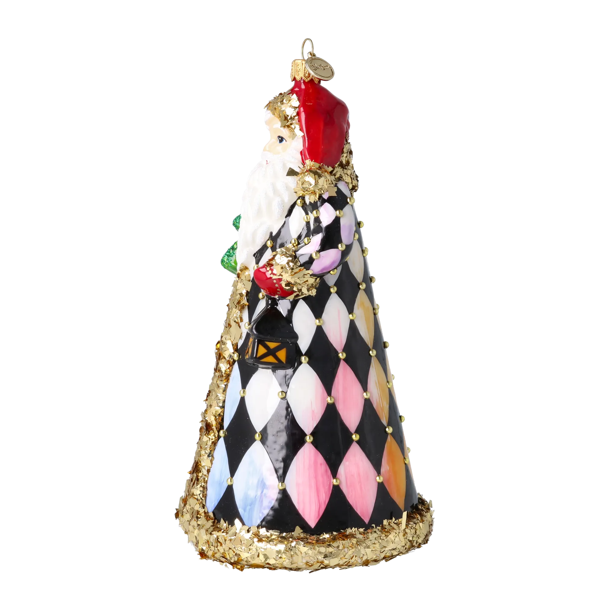 Gilded Harlequin Father Christmas Premium christmas glass ornament 2025-163