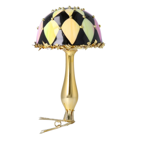 Harlequin Gilded Bloom | Hand-Painted Glass Ornament | Blubom 2025-164