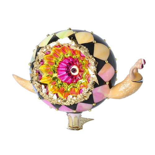 Stately Harlequin Voyager | Hand-Painted Glass Ornament | Blubom 2025-165