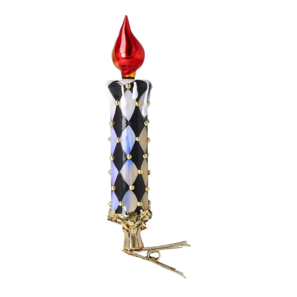 Harlequin Midnight Vigil | Hand-Painted Glass Ornament | Blubom 2025-166