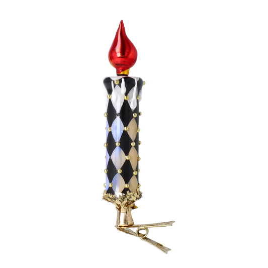 Midnight Harlequin Candle Premium christmas glass ornament 2025-166