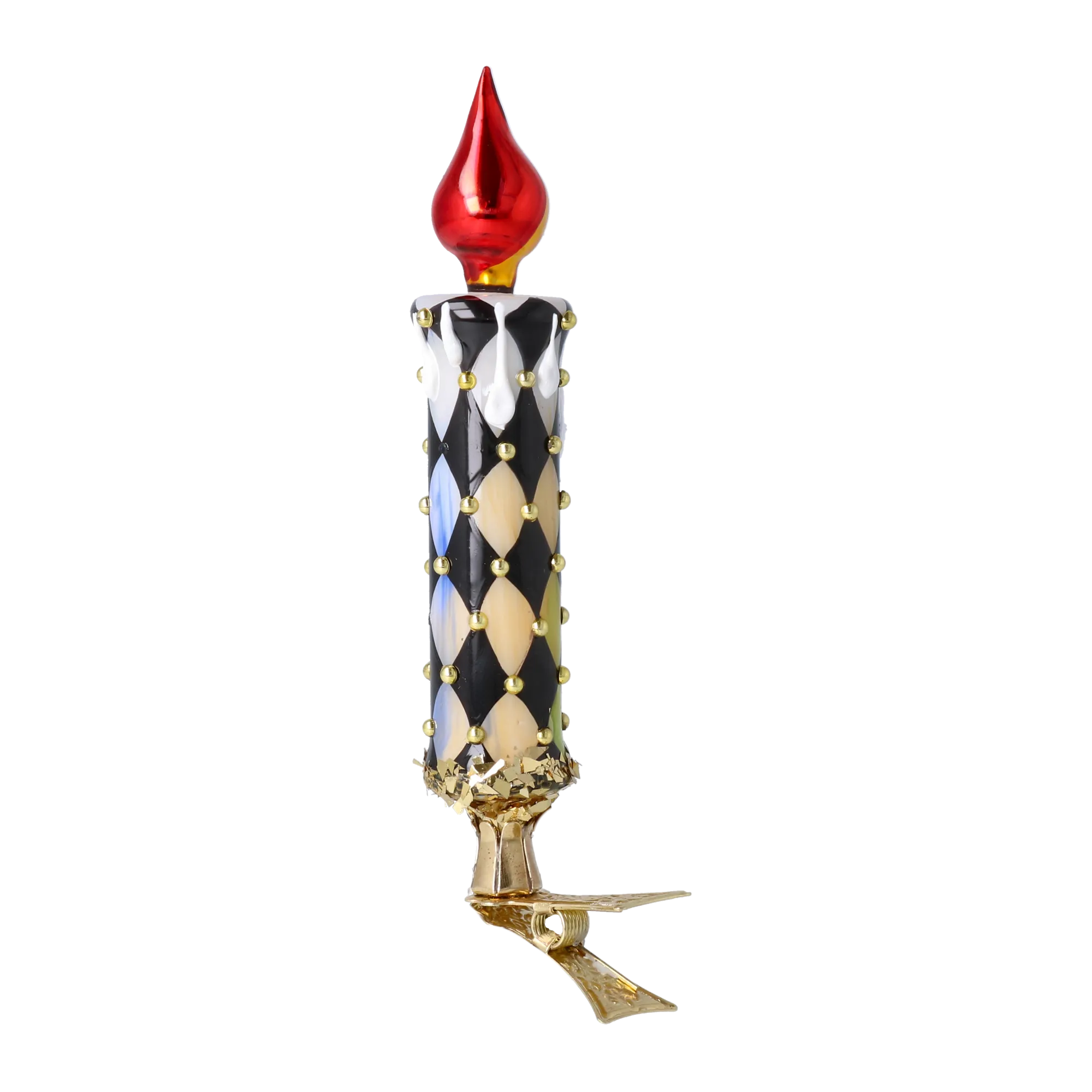 Midnight Harlequin Candle Premium christmas glass ornament 2025-166