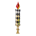 Harlequin Midnight Vigil | Hand-Painted Glass Ornament | Blubom 2025-166