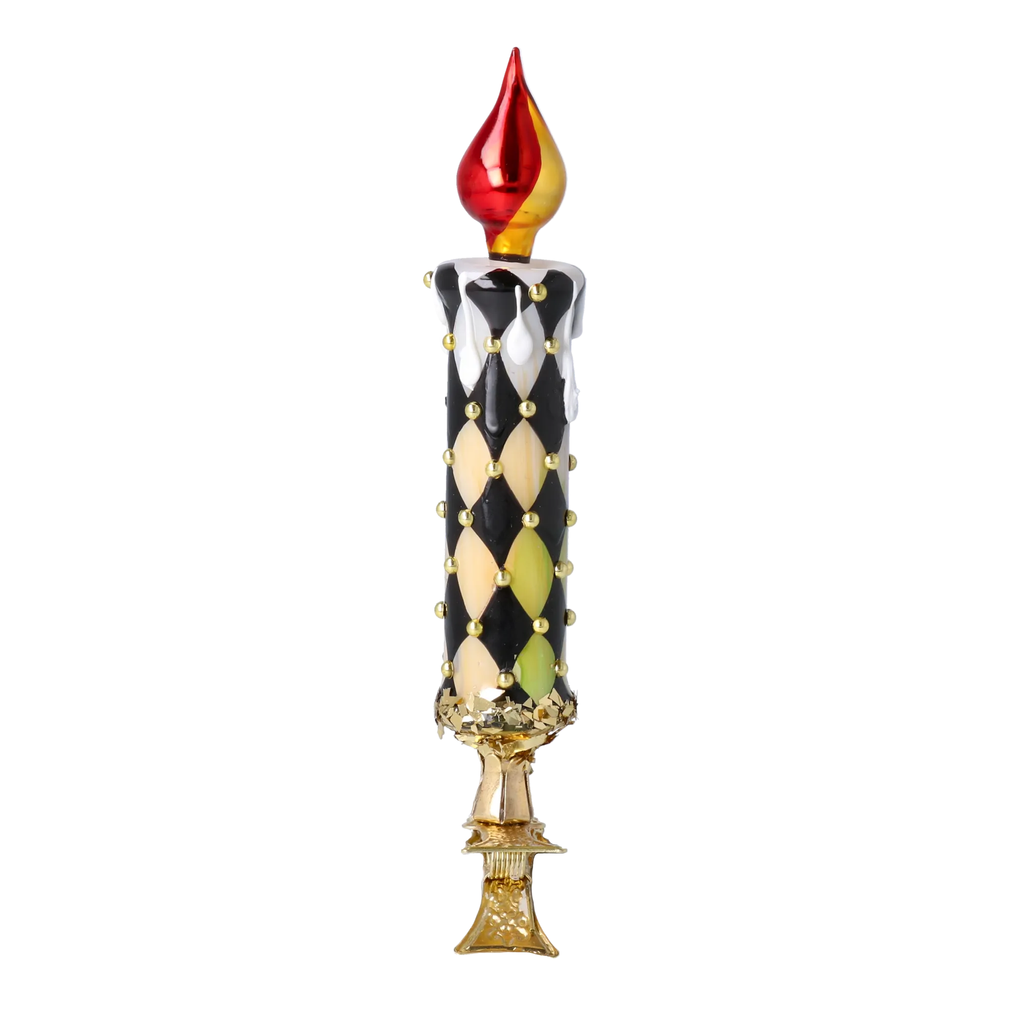 Midnight Harlequin Candle Premium christmas glass ornament 2025-166