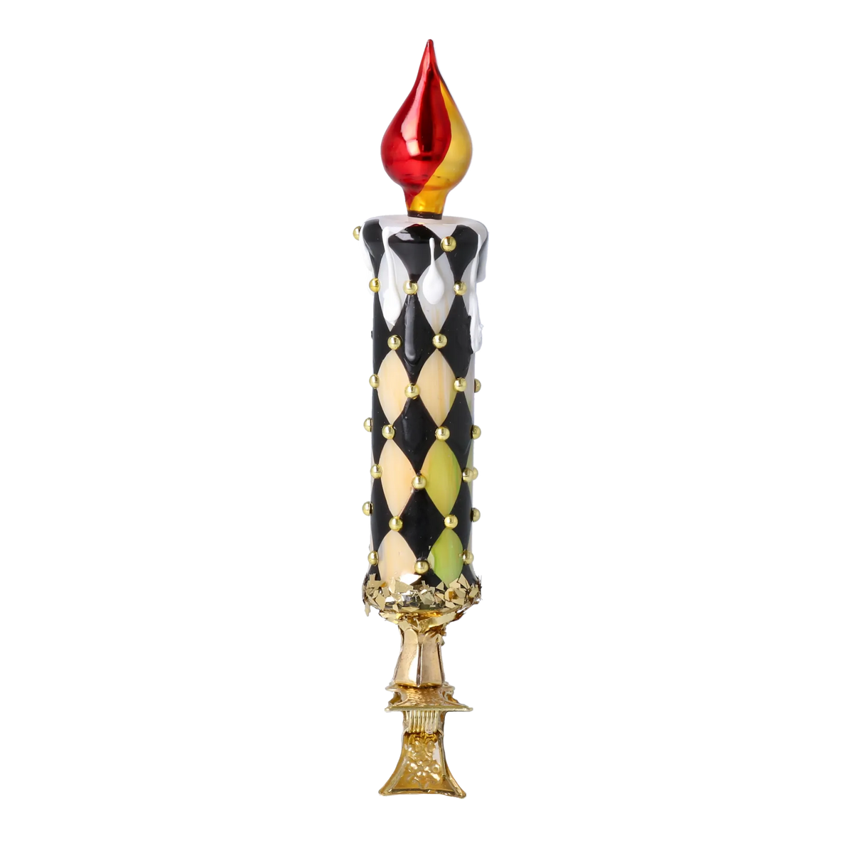 Harlequin Midnight Vigil | Hand-Painted Glass Ornament | Blubom 2025-166