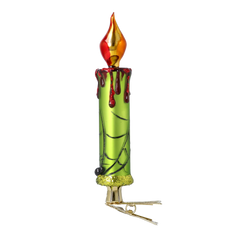 Clip-On Candle in Green Cobweb