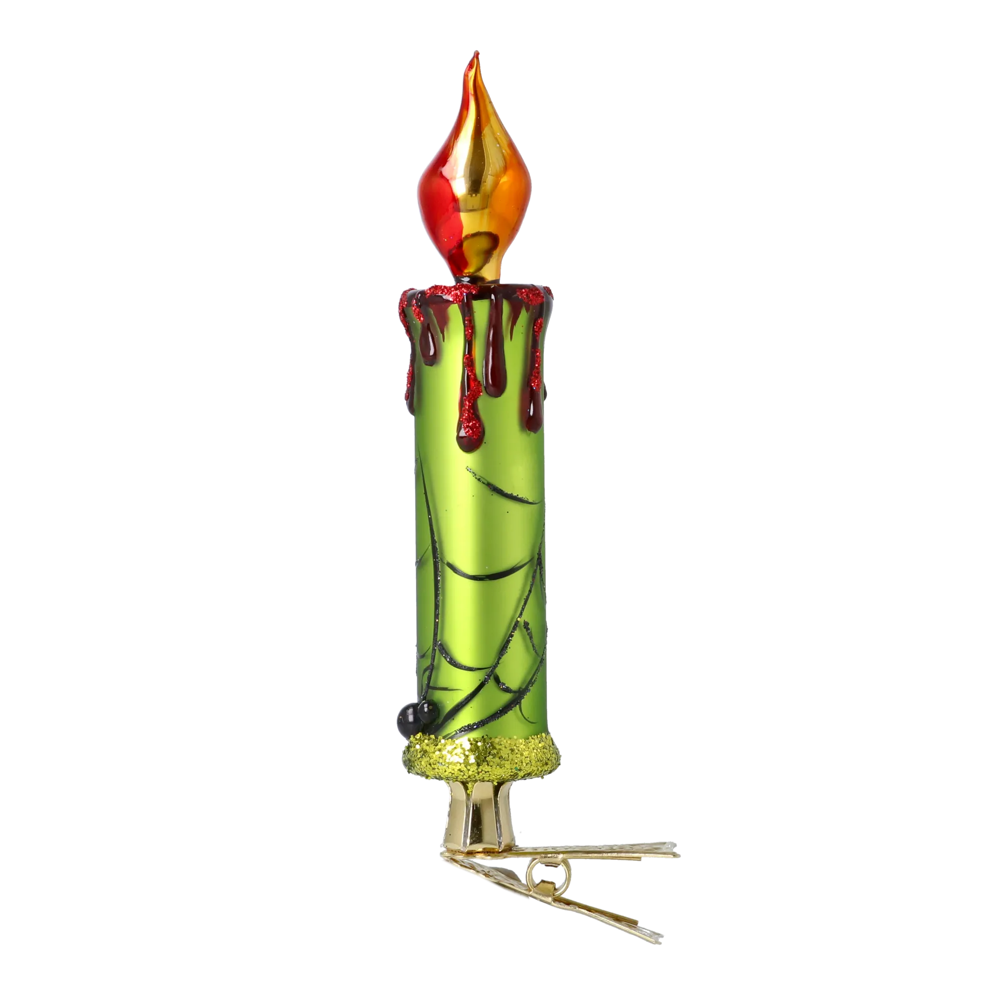 Emerald Gothic Candle Premium christmas glass ornament 2025-167