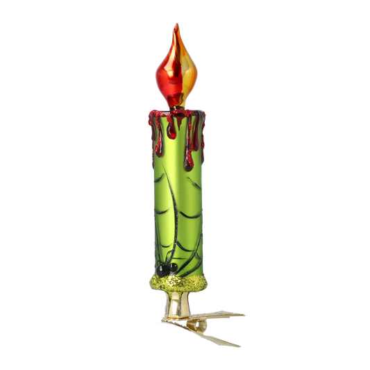 Emerald Gothic Candle Premium christmas glass ornament 2025-167