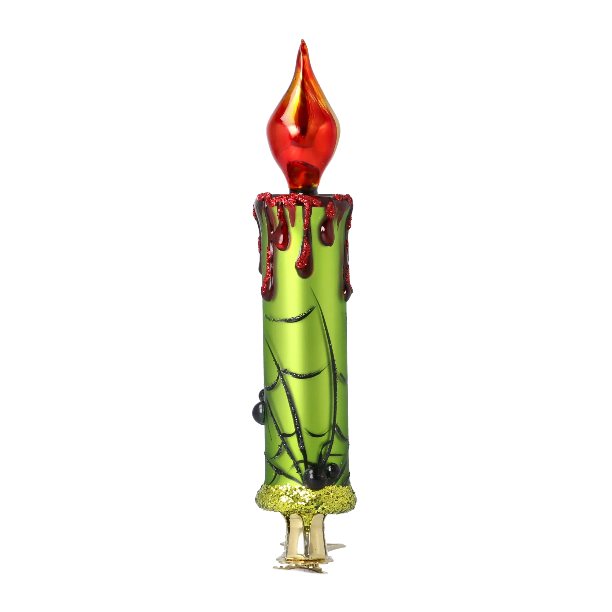 Emerald Gothic Candle Premium christmas glass ornament 2025-167