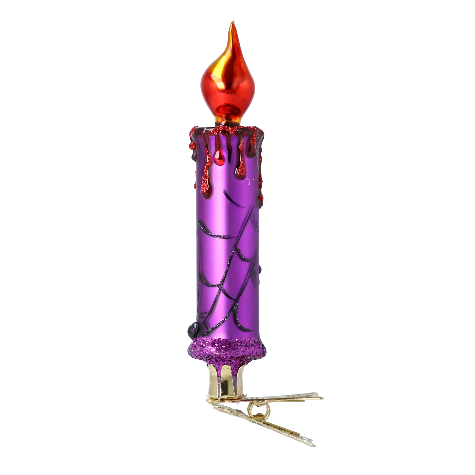 Amethyst Webbed Gothic Candle Premium christmas glass ornament 2025-168