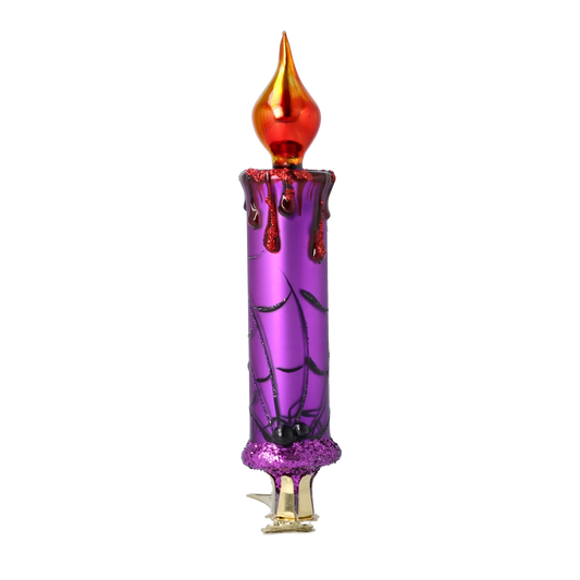 Amethyst Webbed Gothic Candle Premium christmas glass ornament 2025-168