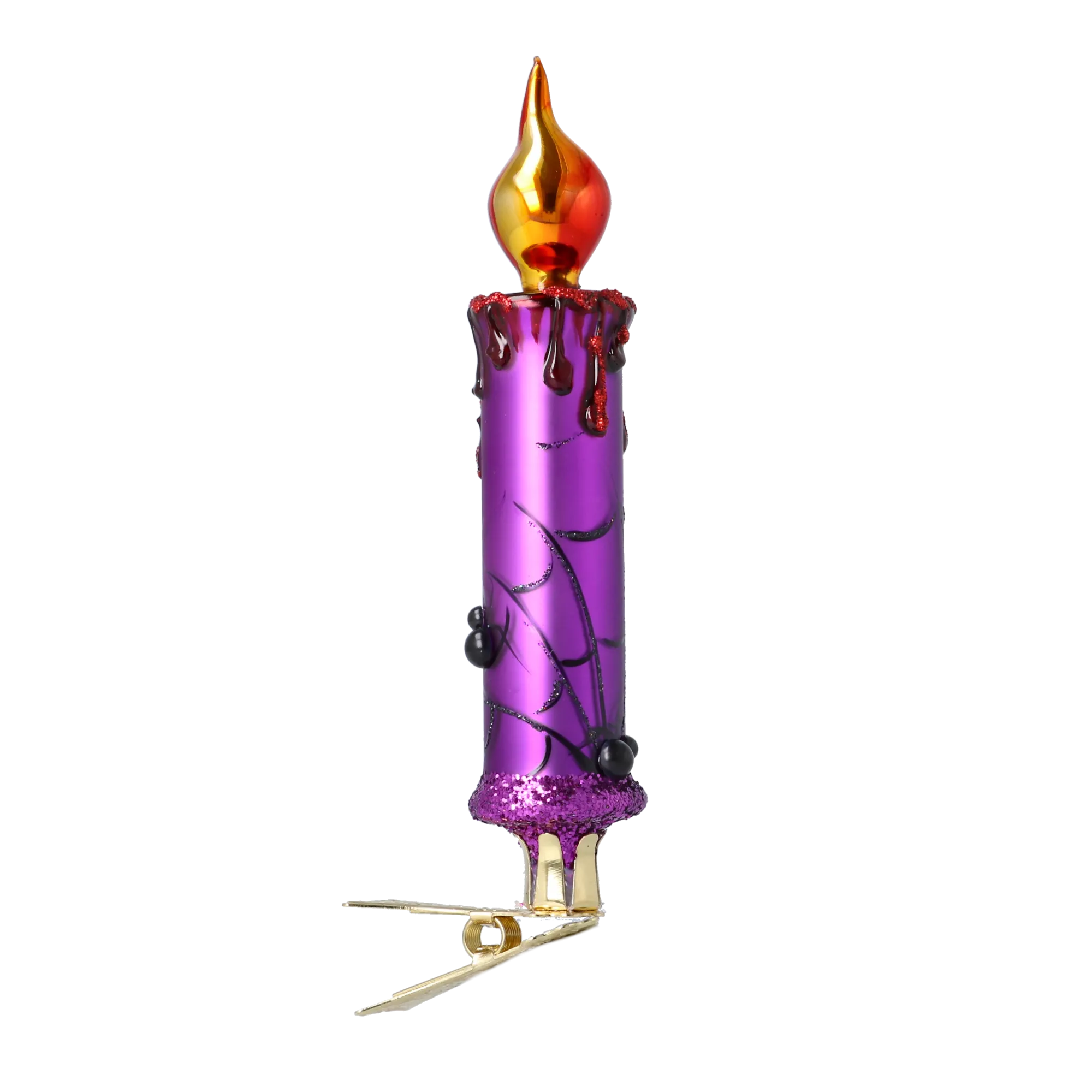 Amethyst Webbed Gothic Candle Premium christmas glass ornament 2025-168