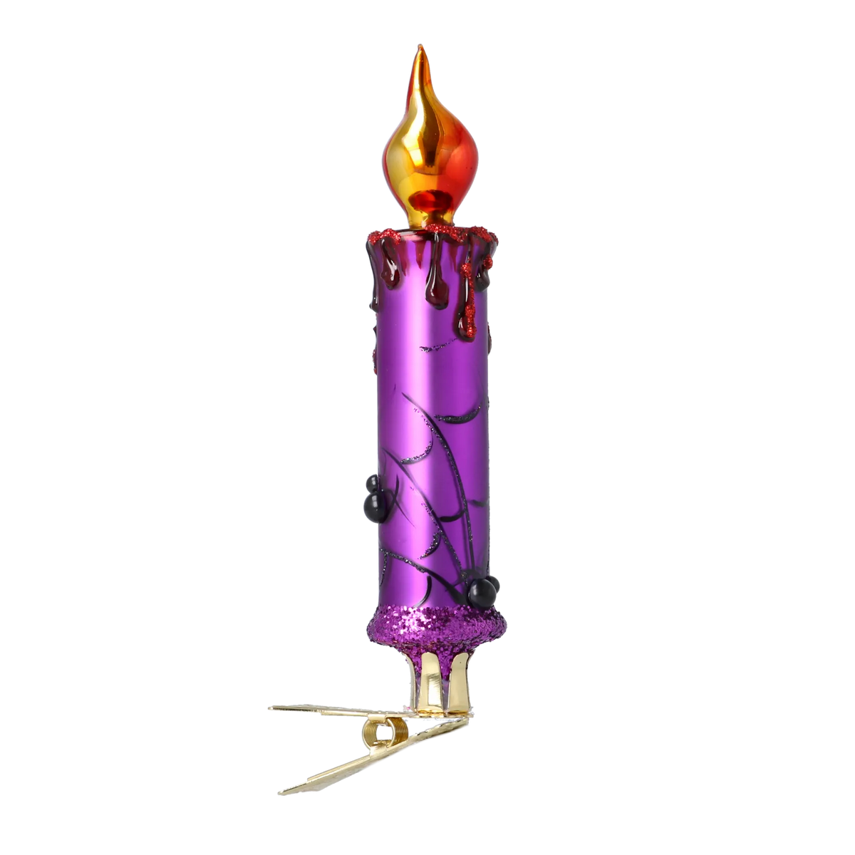 Nocturnal Weaver Vigil | Hand-Painted Glass Ornament | Blubom 2025-168