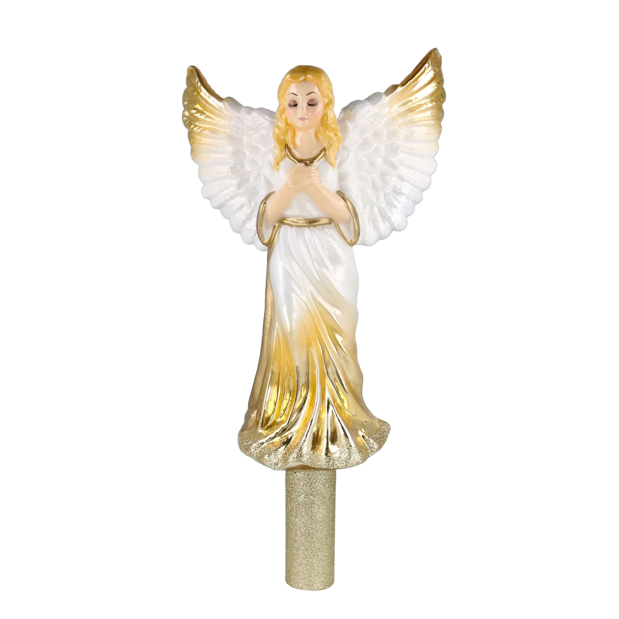 Golden Guardian Angel Handmade Glass Christmas ornament Finials 2025-174