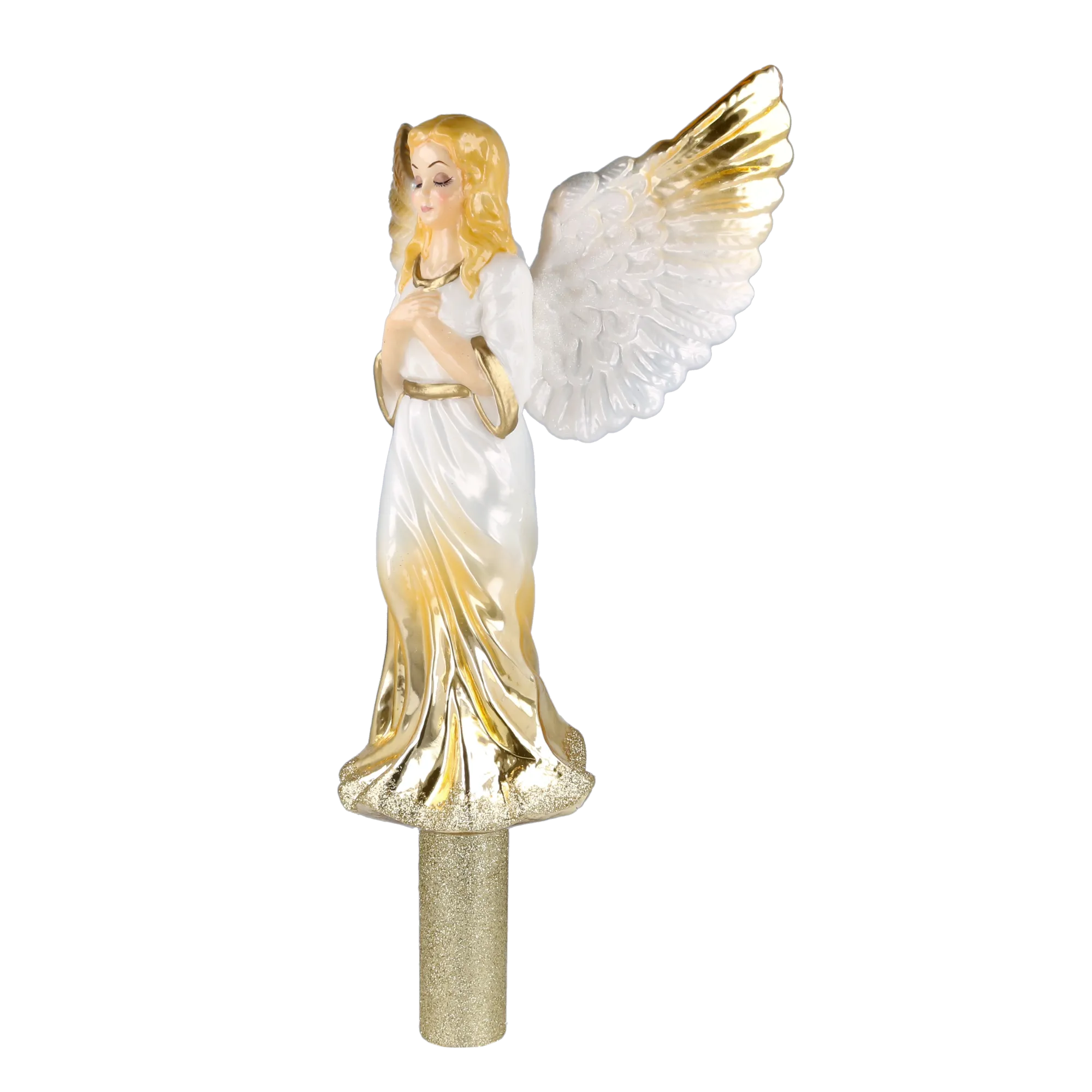 Golden Guardian Angel Handmade Glass Christmas ornament Finials 2025-174