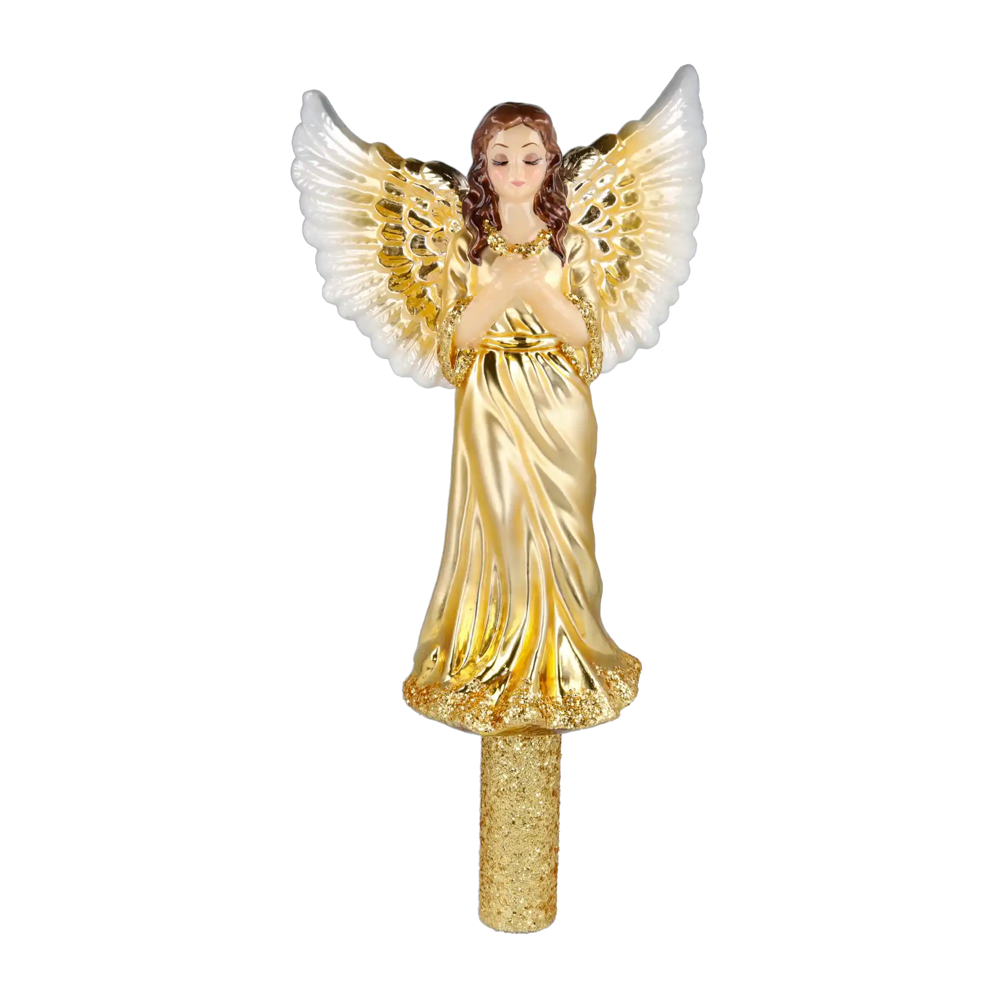 Golden Angel of Glory Handmade Glass Christmas ornament Tree Topper