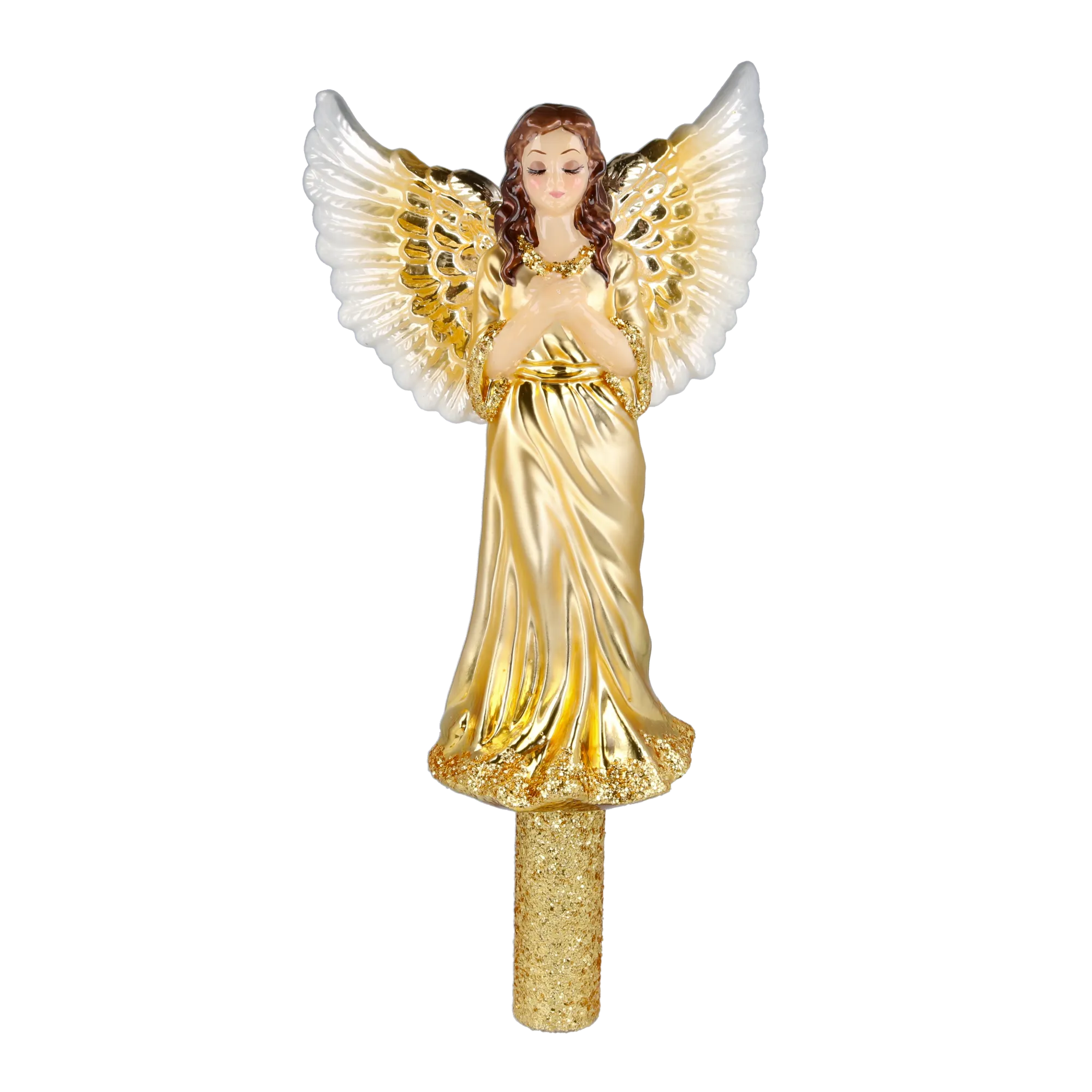Golden Angel of Glory Handmade Glass Christmas ornament Tree Topper 2025-175