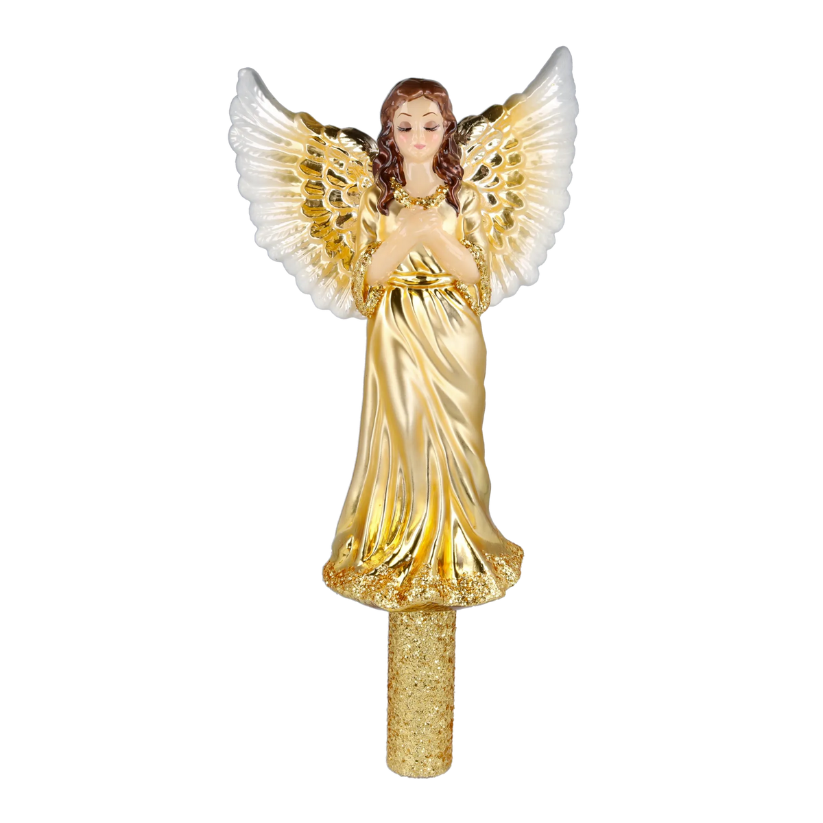 Devout Gilded Seraph | Hand-Painted Glass Ornament | Blubom 2025-175