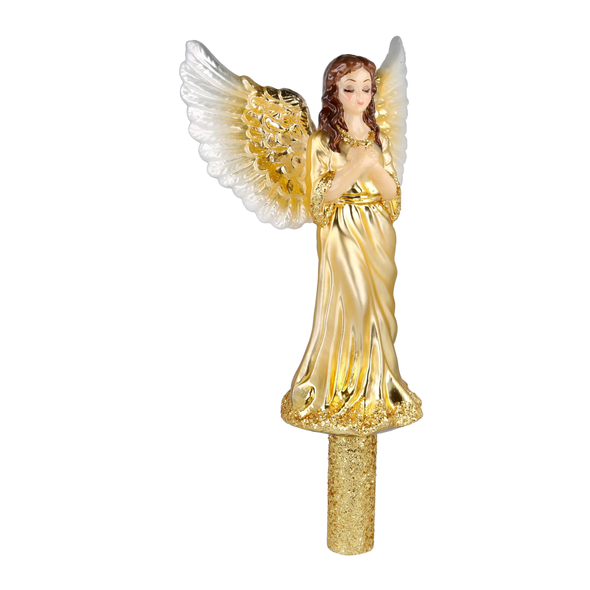 Golden Angel of Glory Handmade Glass Christmas ornament Tree Topper 2025-175
