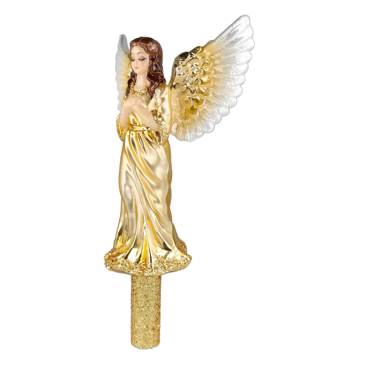 Devout Gilded Seraph | Hand-Painted Glass Ornament | Blubom 2025-175
