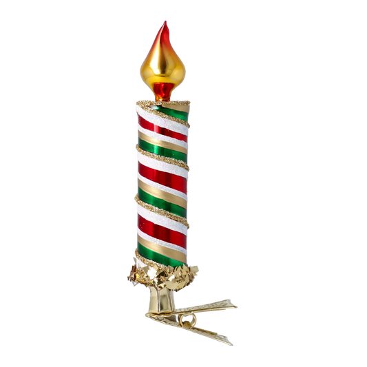 Festive Flame  Handmade Glass Christmas ornaments Candle free blowing 2025-180
