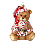 Peppermint Guardian | Hand-Painted Glass Ornament | Blubom 2025-184