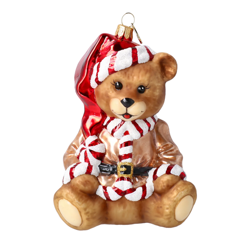 Peppermint Guardian | Hand-Painted Glass Ornament | Blubom 2025-184