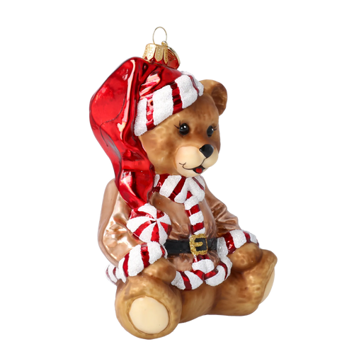 Peppermint Guardian | Hand-Painted Glass Ornament | Blubom 2025-184