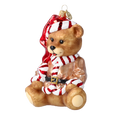 Load image into Gallery viewer, Golden Santa Teddy Premium christmas glass ornament 2025-184
