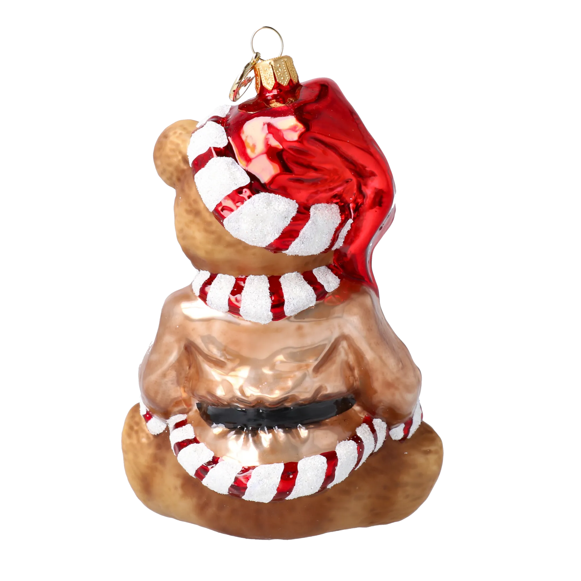 Golden Santa Teddy Premium christmas glass ornament 2025-184